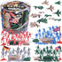 Liberty Imports 124 PCS Army Men Toy Figures, Military Forces Bucket Play Set, World War II Battle