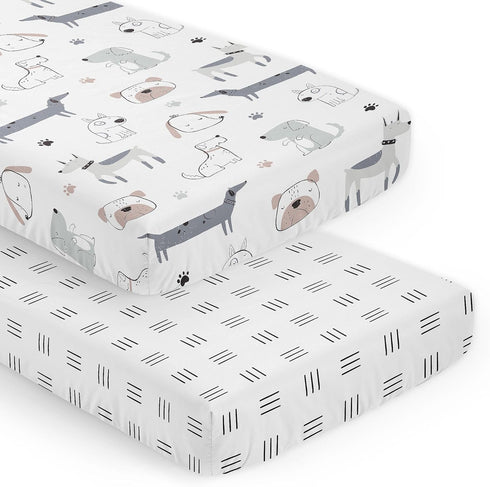 Sweet Jojo Designs 2-Piece Baby Crib Sheets Set (Puppy Dogs) for Boys