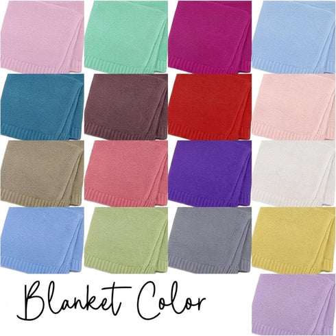 Kryvoxc Set, Personalized Baby Blanket with Name, Cotton Receiving Swaddle Blanket and Beanie Customized Baby Blankets