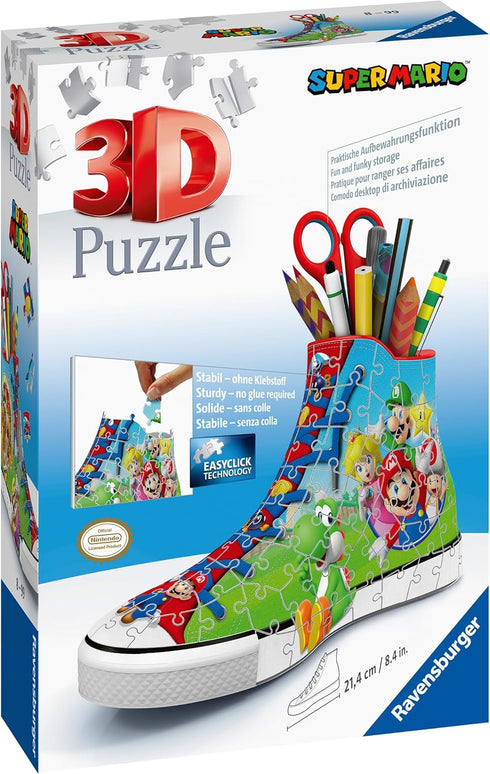 Ravensburger Super Mario Brothers Shoe 3D Jigsaw Puzzle for Kids & Adults, Age 8 and Up - 108 Pieces, No Glue Required