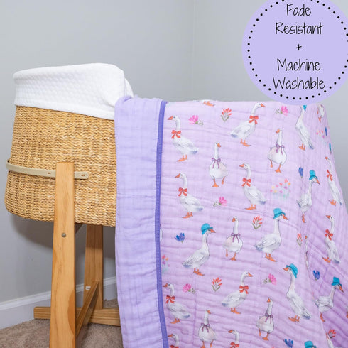 100% 47 47 Inches Cozy 6-Layer LollyBanks Baby Blanket, Cotton Muslin Quilt for Boys and Girls, x Toddler Quilt, Soft