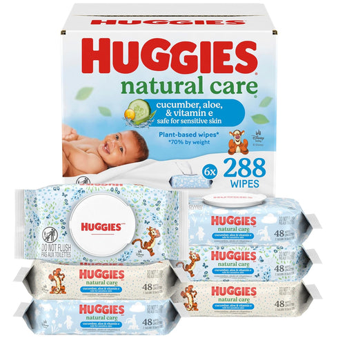 Huggies Natural Care Cucumber, Aloe and Vitamin E Baby Wipes, Hypoallergenic, Scented,