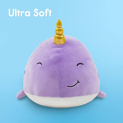 Ultra Soft Plush Narwhal Stuffed Animal, Cute Toy for Kids