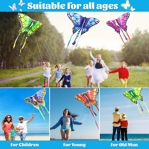 Easy to Fly Kite for Kids & Adults, Large Butterfly Kites with String for Outdoor Toys and Birthday Gifts