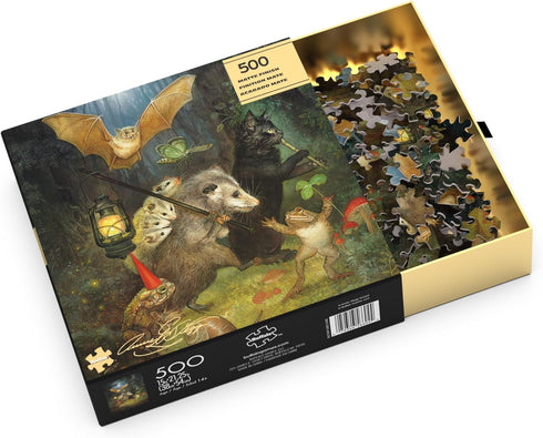 500 Buffalo Games - Gold - Annie Stegg Gerard - The Moonlit March - Piece Jigsaw Puzzle for Adults - Challenging Puzzle