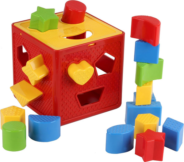 Play22 Baby Blocks Shape Sorter Toy, 18 Shapes - Learning Color Recognition - Colorful Sorter Cube Box for Boys & Girls