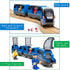 Battery Operated Action Locomotive Toy Train Set for Wooden Tracks, Compatible with Thomas & Brio for Toddlers 3-5+
