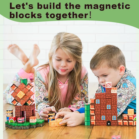 Magnetic Blocks Building Toys - Build Mine Magnet World Set, Magnet Toys for Boys & Girls Ages 5-7, Buildable Game