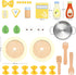 Playset, Set 3+Years Pillowhale Pasta Food Toys, Wooden Play Kitchen Food , Play Food with Pots and Pans Kids Pretend