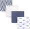 Hudson Baby Unisex Cotton Flannel Receiving Blankets, Whale, One Size