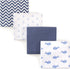 Hudson Baby Unisex Cotton Flannel Receiving Blankets, Whale, One Size