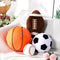 Sratte 4 Pcs Stuffed Sports Pillows Toy Set, Soft Plush Basketball Soccer Football Baseball Pillows for Bedroom Decor