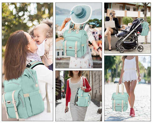 Backpack,Green backpack, Jiefeike Diaper Bag diaper bags for baby girl boy, girl diaper bag Insulated Pockets Portable