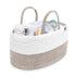 Rope Diaper Caddy - Storage for Baby and Toddler Items - Portable Cotton Organizer Easily Holds Diapers, Wipes