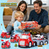 1 2 3 Old,5 1 12-18M+ Toddlers Truck Toys,Boy Toys Gifts for Years in City Fire Transport Truck with Lights