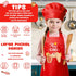 Set 2Pcs R HORSE Kid Apron and Chef Hat - Red Mini Chef Adjustable Children Kitchen Toddler Apron for Girls Boys, Funny