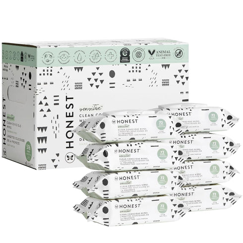 The Honest Company Clean Conscious Unscented Wipes, 576 Count, Compostable, Plant-Based, Hypoallergenic