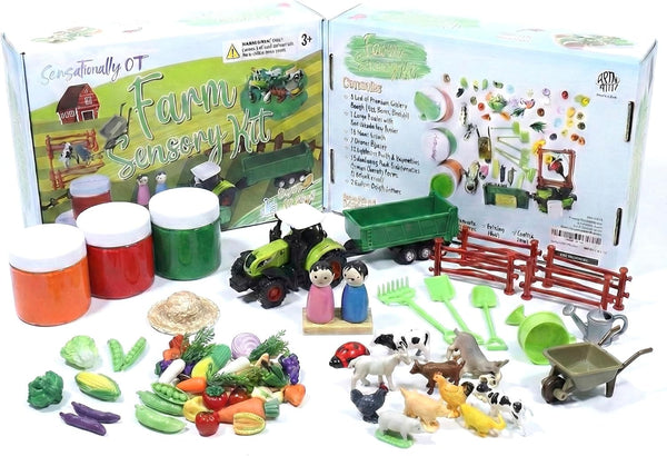 Farm Sensory Dough Kit (3 Jars) Non-Toxic Dough - Perfect Creative Play