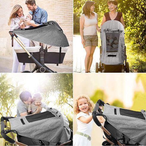 XGOPTS 50+ Baby Stroller Universal UPF Sun Protector Shade Blackout Cover Pushchair Shield Canopy Pram Rain Sunshade