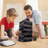 Juegoal Giant Tumble Tower Blocks Game, 54 Pieces Wood Stacking Game with Dice Set and Canvas Bag for Family Fun