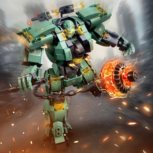 Set,Destroy 542 14+ HIGH GODO Transforming Mech Robot Building Blocks Warrior City Action Mech Model Building Kit