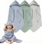TRYISDICDVC 3-Pack Hooded Baby Towels for Newborn 100% Cotton Soft Babies Blanket Toddler