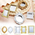 5 Pieces Miniature Dollhouse Mirror - European Frame Victorian Baroque Wall Mirror, Gold and Silver