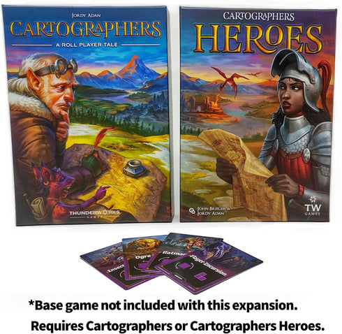 Cartographers: Ambush Mini-Expansion, 4 New Ambush Cards for Cartographers & Cartographers Heroes, Fantasy Map Drawing