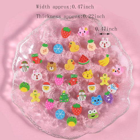 300PCS Mini Christmas Fruit Animal Erasers, Assorted Novelty Pencil Erasers for Kids Party Favors
