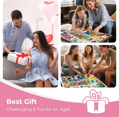 Nitktaia 300 Summer Family,20.5*15In Piece Puzzle for Adult,Ice Cream Truck Jigsaw Puzzle,Unique Fun Colorful Puzzle