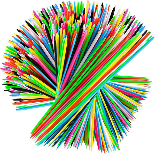 Pick Up Sticks - 240 Pieces Classic Retro Toys with 1 Black Bag for Family Fun Game Present