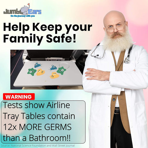 Setup Gray Foldable Origami Kids Travel Tray Placemat Cover, Easy to with Bonus Portable Multipurpose Side Pockets