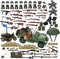 Feleph WW2 Military Vehicles Weapons Pack 282 Pieces US Army Building Block