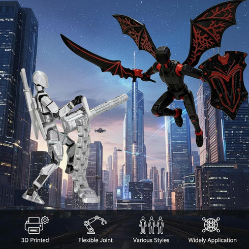 T13 Set 3D 13 Dummy 13, Action Figure - (Assembled) Printed Action Figure, Titan Action Figure, Multi-Jointed Movable