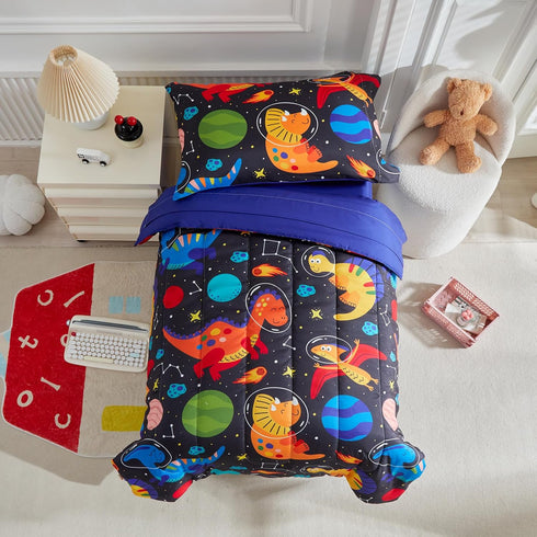 Set Set 4 Set Kids Comforter Sheet - Soft and Breathable Bed Includes Quilted Comforter, Fitted Sheet, Flat Top Sheet