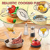 Set, Playset 2 Play Kitchen Accessories, Large Stainless Steel Toddler Cooking Kids Kitchen with Cutting Play Food
