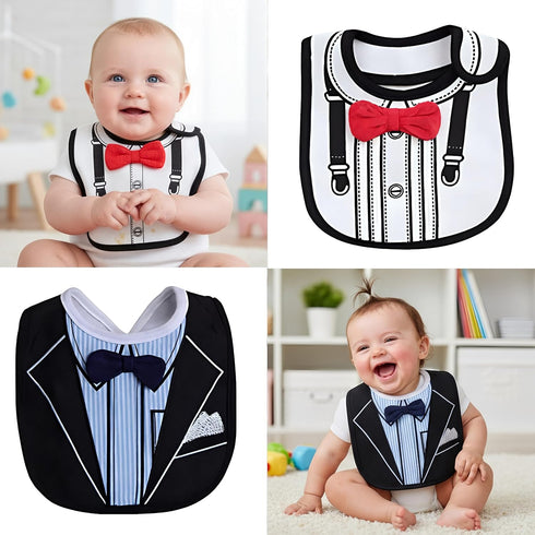 FANCYBIBS Pack Baby Toddler Infant Boys Girls Drool Drooling Bibs Bowtie Tuxedo Bow Neck Tie Burp Cloths Unisex