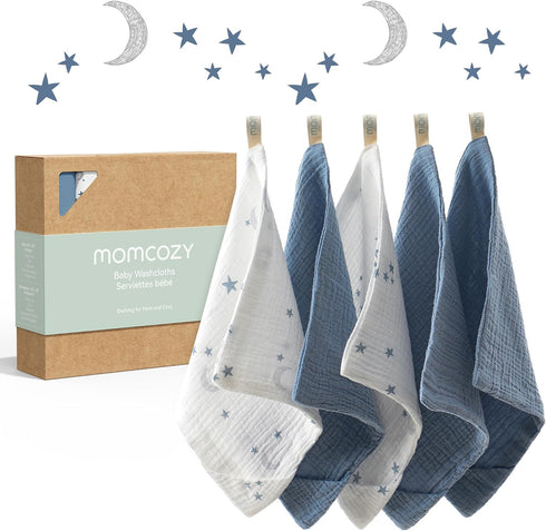 Momcozy Baby Washcloths - 4 Layer Design| Medium Thickness| Soft & Absorbent|