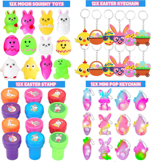 Fumogym 312PCS Easter Egg Fillers for Kids Boys Girls Basket Stuffers Party Favors Easter Toy Gifts Egg Hunt Party