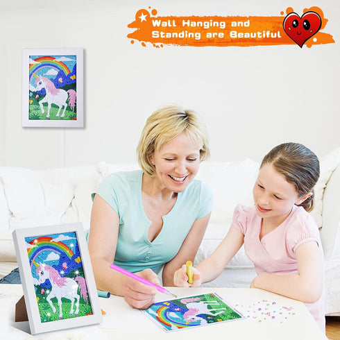 ZALIAFEI 6 7 8 9 10 11 12 Diamond Art for Kids with Frames, Mosaic Gem Sticker Art Projects Kits, Holiday Crafts