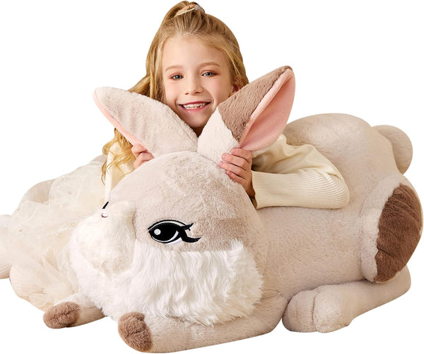 EARTHSOUND Giant Bunny Stuffed Animal Plush Toy - Large Realistic Rabbit Jumbo Soft Toy, Cute Huge Plushy Gift