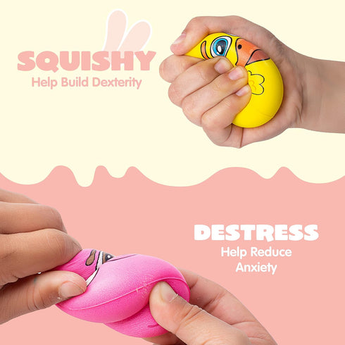 12 JOYIN PCS Easter Egg Squishy Toy for Easter Eggs Hunt Animal Themed with Characters, Slow Rising Stress Relief Soft