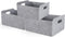 Welaxy Storage Baskets Collapsible Felt Storage Bins with Handles for Kids Toys, Books, Clothes, Makeup (Gray x 3)