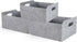 Welaxy Storage Baskets Collapsible Felt Storage Bins with Handles for Kids Toys, Books, Clothes, Makeup (Gray x 3)
