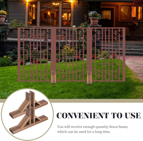 BESPORTBLE Freestanding Pet Gate Support Feet: 2pcs Wooden Folding Screen Holder for Room Divider, Triangle Bracket