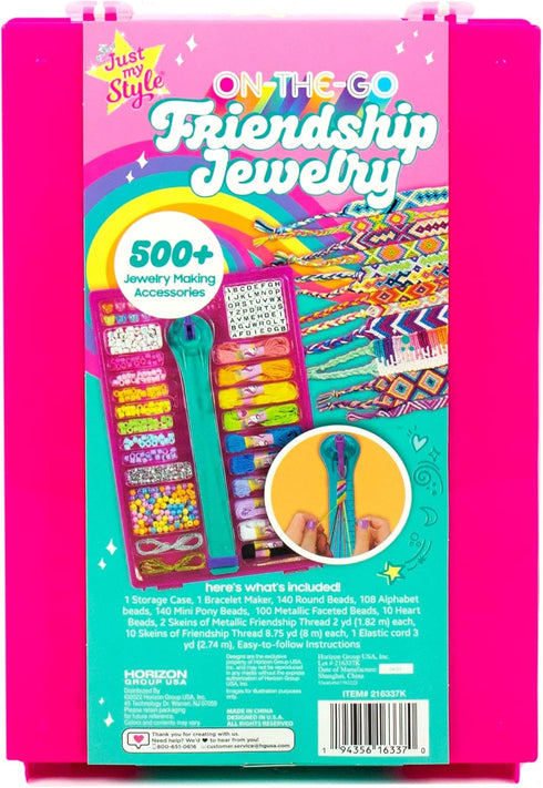Just My Style On-The-Go Jewelry Studio, Bracelet-Making Travel Kit for Fun Girl's Night and DIY Bead & Braid Set