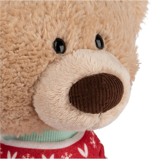 GUND Toothpick Classic Teddy Bear Stuffed Animal with Holiday Sweater, 15”, Beige/Red/White, Ages 1 and Up
