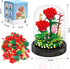 2 Pack Sets Set, VZZNN Flower Bouquet Building with LED Lighting,Animals Flowers Botanical Collection Mini Building