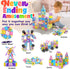 124PCS 3 4 5 6 7 8+Year Set Magnetic Tiles Toys for Old Boys Girls Upgrade Macaron Castle Blocks Building for Toddlers