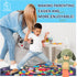 Lambdano 9.3 60" Portable Toy Storage Basket & Play Mat with Pocket Label - Gallon Toy Organizer - Leather Handles